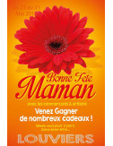 Affiches A2 (42x59,4 cm) Bonne Fête Maman fleur rouge