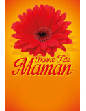 Affiches A2 (42x59,4 cm) Bonne Fête Maman fleur rouge