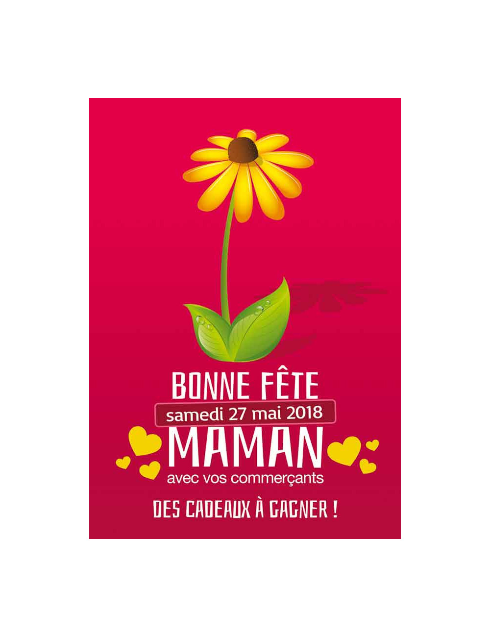 Affiches A2 (42x59,4 cm) Bonne Fête maman gerbera