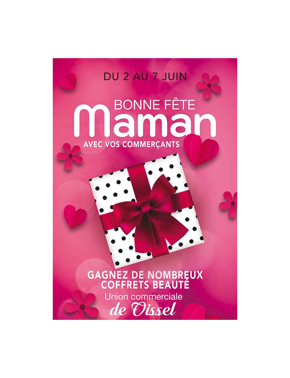 Affiches A2 (42x59,4 cm) Bonne Fête Maman rose