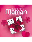 Stickers vitrine événementiel Bonne Fête Maman rose