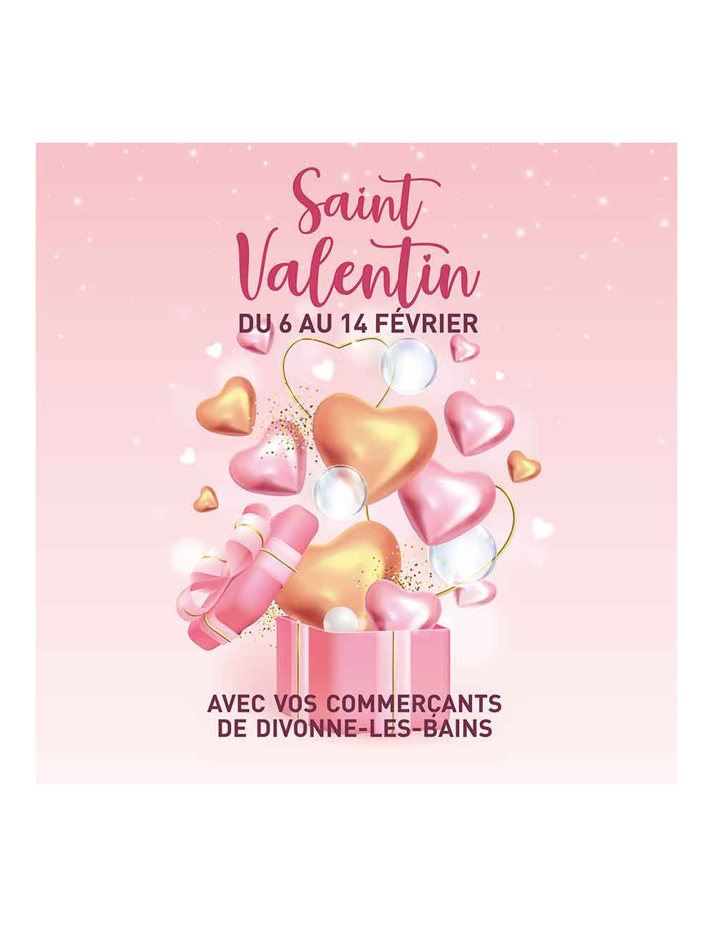 Stickers vitrine événementiel Saint Valentin 2023