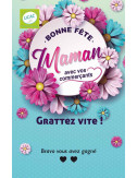 Cartes à gratter personnalisées "Label" Bonne Fête Maman fleur rose