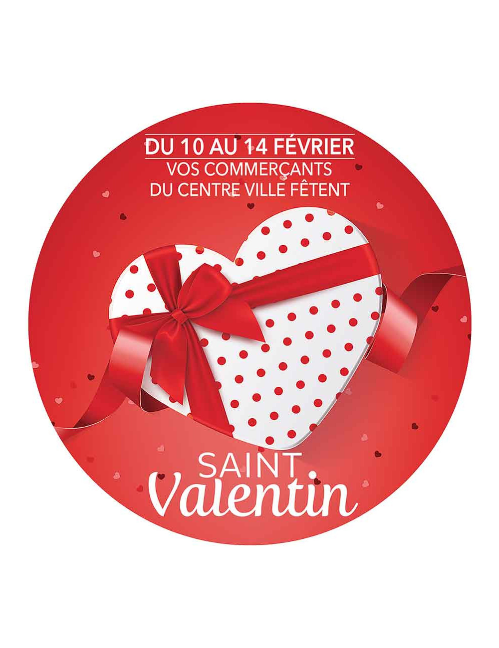 Stickers vitrine 40x40 cm Saint Valentin 2019