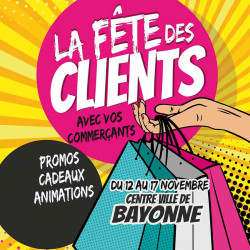 Stickers vitrine 40x40 cm Fête des clients Pop