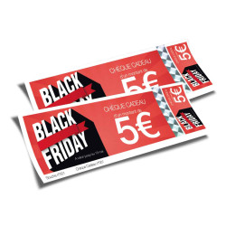 Chèques cadeaux sécurisés recto verso Black Friday