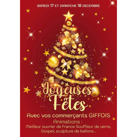 Affiches A3 (30x42 cm) Joyeuses Fêtes Sapin Féérique