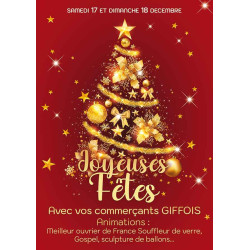 Affiches A2 (42x59,4 cm) Joyeuses Fêtes Sapin Féérique