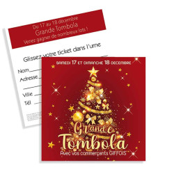 Tickets de tombola 10x10 Joyeuses Fêtes Sapin Féérique