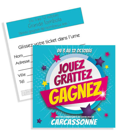 Tickets de tombola 10x10 Jouez grattez gagnez