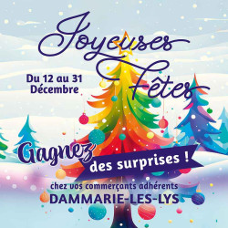 Stickers vitrine événementiel Joyeuses Fêtes cadeaux bleu