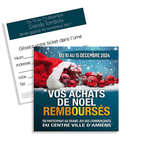 Tickets de tombola 10x10 NOEL ACHAT REMBOURSE